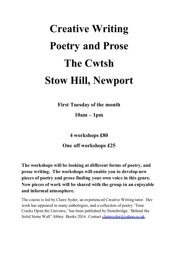 Creative Writing Poetry.Prose Stow Hill-90001-00
